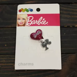 Barbie Pink Glittery Heart Cuelga Zapato Dije (Jibbitz) 2011 Mattel - Imagen 1 de 3