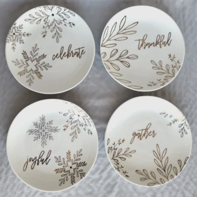 NEW! Avondelle Metallic Gold Snowflake Accent/Salad Plate by Fitz & Floyd