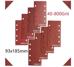 1/3 Sander 93mm x 185mm Hook&Loop Sander Punching Paper 40/60-800 Grit Sandpaper - Picture 1 of 18