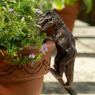 Enfeites decorativos pendurados para cabide de vaso de jardim de dinossauro Pot Buddies T-Rex - Imagem 1 de 2