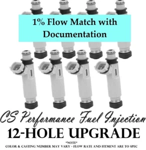 Inyectores de combustible de actualización de 12 orificios (8) para 98-05 Lexus Toyota 4,7 L V8 - Imagen 1 de 1