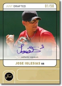 JOSE IGLESIAS 2011 Just DRAFTED Rookie Autograph GOLD Auto RC #/50 - Picture 1 of 2