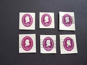 USPS Scott # U536 4c Sobre Franklin Repujado Lote de 6 Rojo Violeta - Imagen 1 de 2
