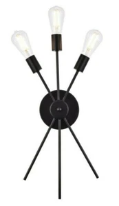 Wall Sconce Light Fixture Black Modern Foyer Living Dining Room Kitchen Bathroom - Picture 1 of 7