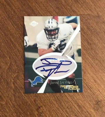 Jarod DeVries 1999 Collector's Edge Blue Ink Rookie Auto Lions Iowa /40 RC - Image 1 of 2