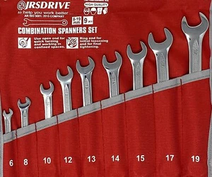 Juego de llaves combinadas JRSDRIVE 9 piezas métricas estampadas en frío knurling antideslizante - Imagen 1 de 5