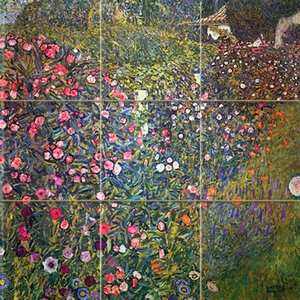 Art Gustav Klimt Landscape Mural Tumbled Marble Backsplash Bath Tile #2008 - Picture 1 of 1