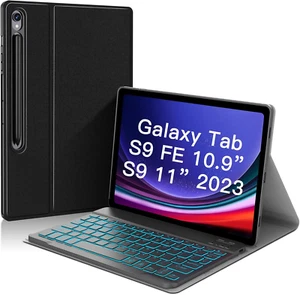 Backlit Keyboard Case for Samsung Galaxy Tab S9 FE 5G 10.9 Inch S9 11 Inch 2023, - Picture 1 of 9