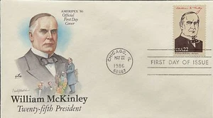Artcraft 2218 President William McKinley AMERPEX 86 Oficial FDC - Imagen 1 de 1