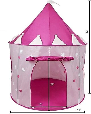 Tienda Castillo Princesa Rosa -BRILLAN EN LAS ESTRELLAS OSCURAS - Tienda de Juego Portátil para Niñas Foto 1 de 4