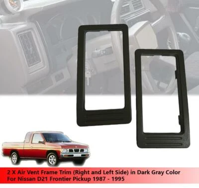 AIR VENT FRAME RIM TRIM BEZEL RH + LH  GRAY For NISSAN D21 FRONTIER 87-95 - image 1 of 3