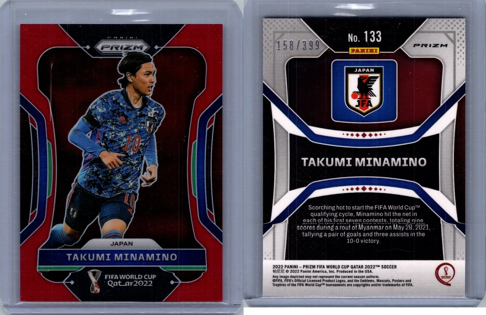 2022 Panini Prizm World Cup Takumi Minamino Red /399 Japan 133