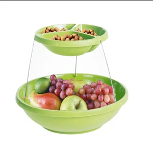 Fozzils Twistfold Two Tier Party Bowls - Green - Brand New - Foto 1 di 1