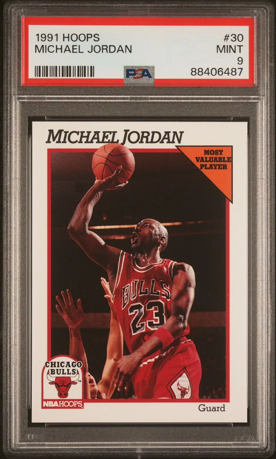 1991-92 NBA Hoops Michael Jordan MVP #30 Chicago Bulls HOF PSA 9 Mint