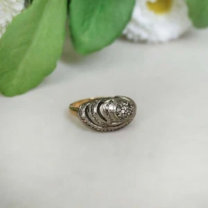 Natural Pave Diamond Ring 925 Sterling Silver ring Fine Gift Her Jewelry - Picture 1 of 9