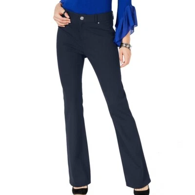 INC NUEVO Pantalones acampanados para mujer calce regular tiro medio elásticos bota pierna TEDO Foto 1 de 2