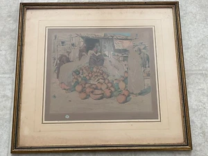 TAVIK FRANTISEK SIMON 1926 COLOR AQUATINT PRINT ARABIAN POTTERS IN TANGIERS - Picture 1 of 6