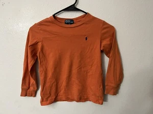 Polo Ralph Lauren boys Long sleeve t-shirt youth Size 5 Orange L - Picture 1 of 3