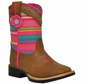 Blazin’ Roxx (M&F) Camilla Toddlers Pink Serape Zip Side Cowgirl Boots #4419844 - Picture 1 of 10