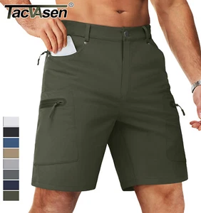 Men's Hiking Cargo Shorts 10" Quick Dry Lightweight Casual Outdoor Golf Shorts - Picture 1 of 76