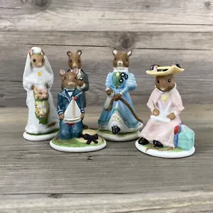 Figurine Franklin Mint FP Porcellana FAMIGLIA DI LEGNO Collezione TOPI 1985 LOTTO/5 - Foto 1 di 9