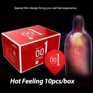 10Pcs/Box Ultra Super Thin Smooth 0.01mm Condoms Natural Rubber Latex Condom - Picture 1 of 11