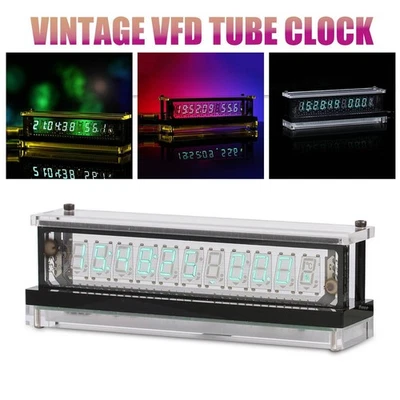 Transparent VFD Clock Screen Display For Ref Nixie Tube Era with Theometer - Image 1 of 4