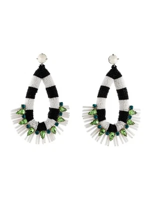 ¡Nuevos pendientes Tory Burch lágrima aro grande blanco y negro! Foto 1 de 4