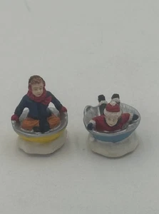 Lemax Animated Skating Pond Figures 1995 2  Replacement Sledding Figurines Only - Picture 1 of 3