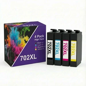 4 Stück 702XL T702XL Tintenpatronen für Epson 702 Workforce WF-3720 WF-3730 WF-3733 - Bild 1 von 4