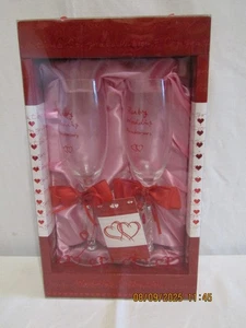 NEW RUBY WEDDING ANNIVERSARY GLASSES. - Picture 1 of 2