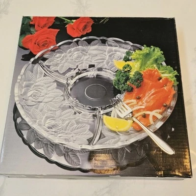 Servidor de chip y inmersión de vidrio transparente rosa invierno vintage STUDIO NOVA 14" NUEVO Foto 1 de 4