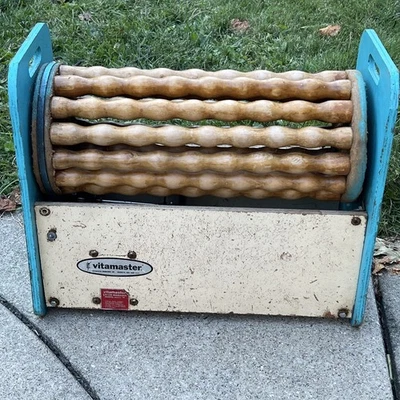 Masajeador de rodillos de madera Vita Master vintage modelo VMRL-14 azul turquesa - PROBADO Foto 1 de 4