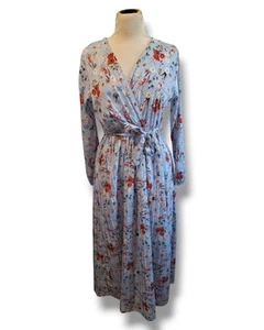 Damen Langärmliges Kleid Blumenkleid Maxikleid Gr. 36 38 Hippie Retro Rockabilly - Bild 1 von 4