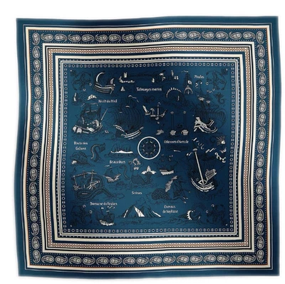 70% Cashmere 30% Silk Wrap Scarf totem Print Double Face Print Shawl 140X140cm - Image 1 of 4