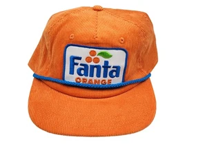 Fanta Orange Hat Cap Snap Back Corduroy Trucker Patch Embroidered Orange Mens - Picture 1 of 5