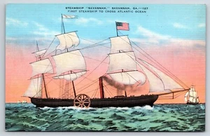 Dampfschiff "Savannah" Savannah, Georgia Postkarte - Bild 1 von 2