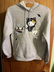 Hello Kitty Gray Hoodie Women’s Size Medium 8-10 New - Picture 1 of 5