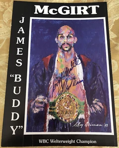 Leroy Neiman 1993 “James Buddy McGirt” Poster Autographed By Neiman & McGirt - Imagen 1 de 2