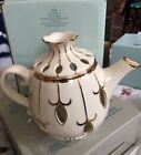 Partylite  Tea For Two Ivory Teapot With Gold Trim - Holds Tealights New