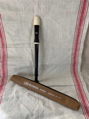 Vintage Retro LMI Soprano RECORDER - Soft Case 650502B - Made in Korea - Image 1 of 4