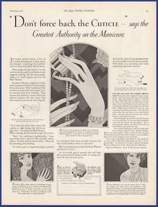 Vintage 1926 CUTEX Cuticle Manicure Kit Nail Salon Art Décor 1920's Print Ad - Picture 1 of 1