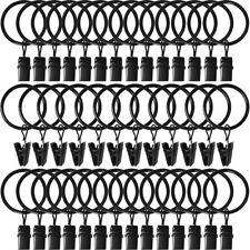 50Pack Curtain Pole Rings with Clips 1.3'' Strong Metal Curtain Hanging Rings US