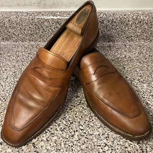 Allen Edmonds Melrose 3290 Brown Leather Apron Toe Penny Loafers Dress Shoe 11D - Picture 1 of 24