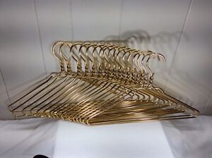Lot Of Gold Colored Large Aluminum Clothes Hangers Heavy Duty Lot Of 17