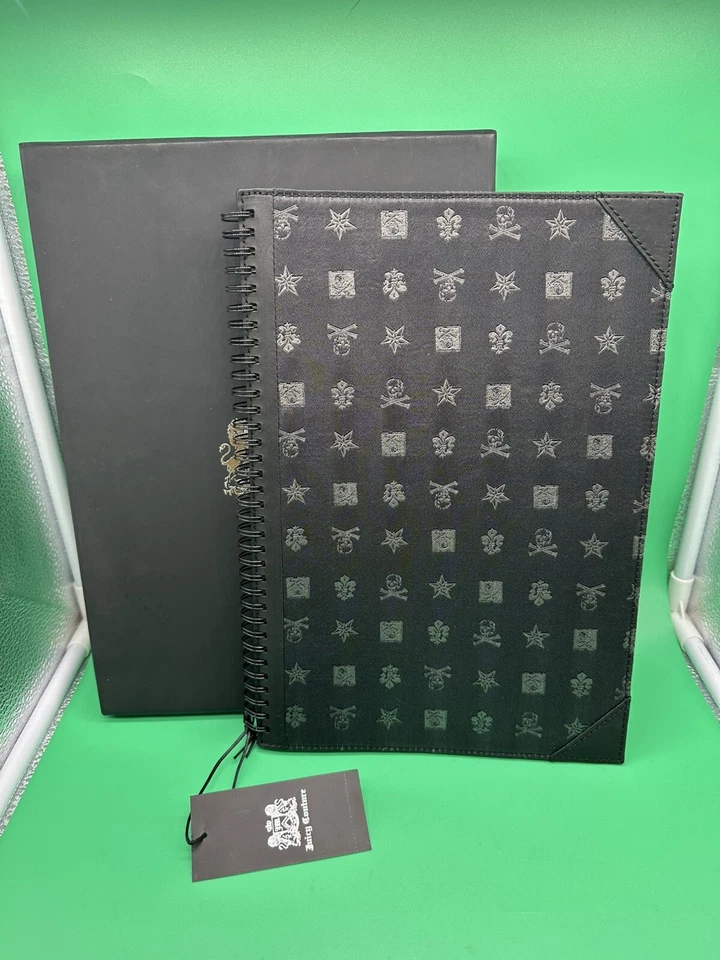 Vintage Rare NOS Juicy Couture Journal Diary Notebook Black Skulls Silk With Box - Image 1 of 4