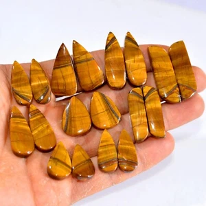 9 Paar 246 kt natürlicher Tigerauge Cabochon Edelstein Paar Lot 21 x 11-34 x 10 mm #14742 - Bild 1 von 6
