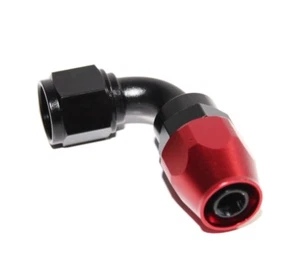 AN-8 AN8 90° Deg Swivel Fuel Oil Gas Line Hose End Fitting Adapter BLACK/RED - Bild 1 von 3