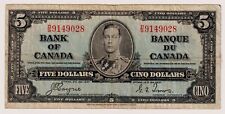 CANADA 5 $ (1937) BC-23c / P-60c billet en circulation roi Charles VI -D/S 9149028