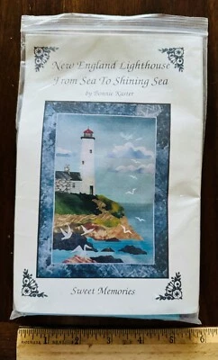 New England Lighthouse Appliqué Quilt Pattern Sweet Memories w/ Cloth - Image 1 of 2